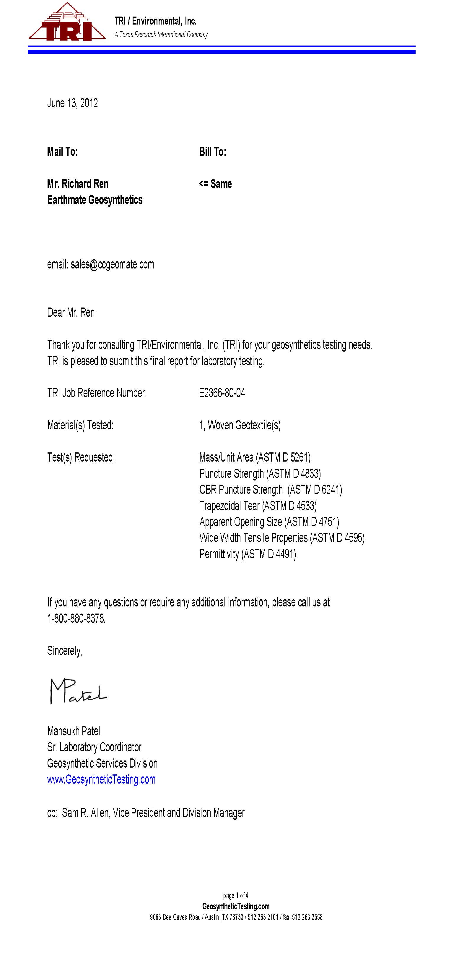 INFORME DE PRUEBA | TRI | BASALFAB DWG55