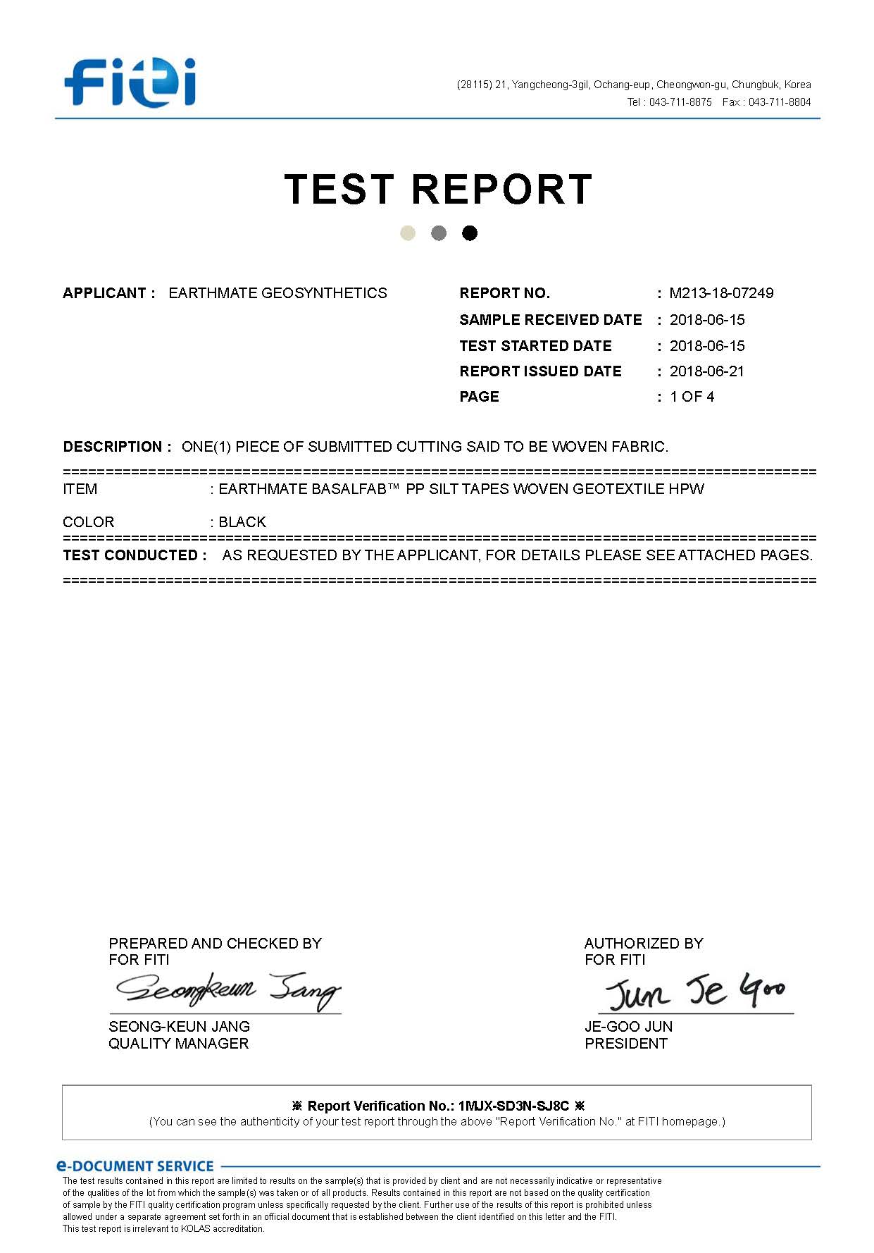 INFORME DE PRUEBA | FITI | BASALFAB HPW500