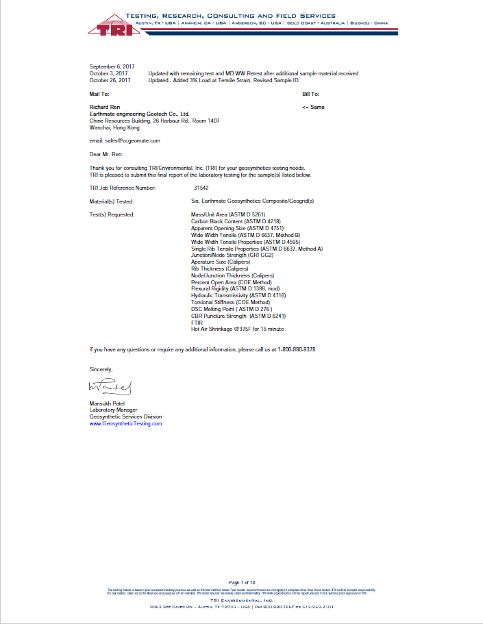 INFORME DE PRUEBA | TRI | ASPHALTRAC & VIGORTEX